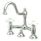 Kingston Brass KS3911PX Restoration Bathroom Bridge Faucet, Polished Chrome KS3911PX - alternate 1